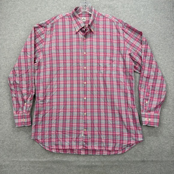 Peter Millar Other - Peter Millar Shirt Mens‎ Large Pink Plaid India Madras Oxford Dress Casual Sport